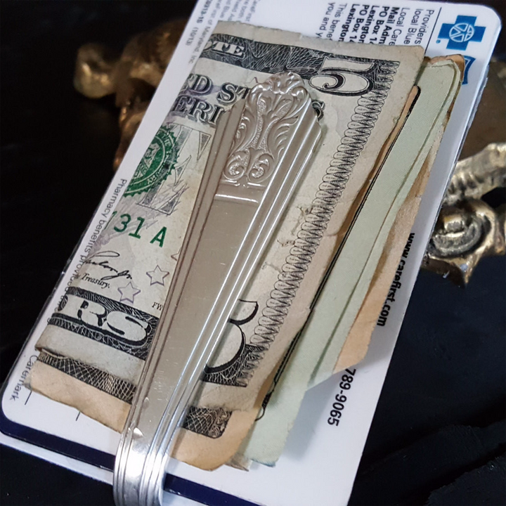 Rolling Surf Silver Fork Money Clip