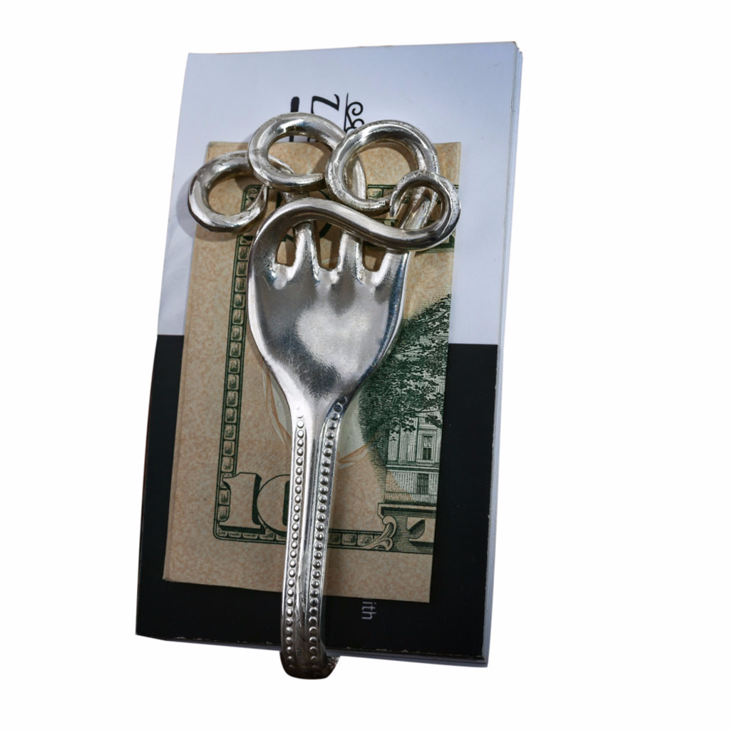 Rolling Surf Silver Fork Money Clip