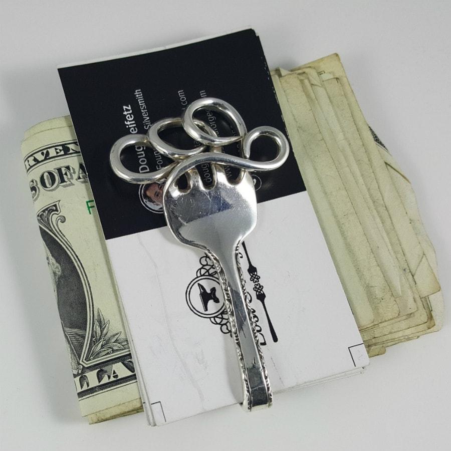Rolling Surf Silver Fork Money Clip