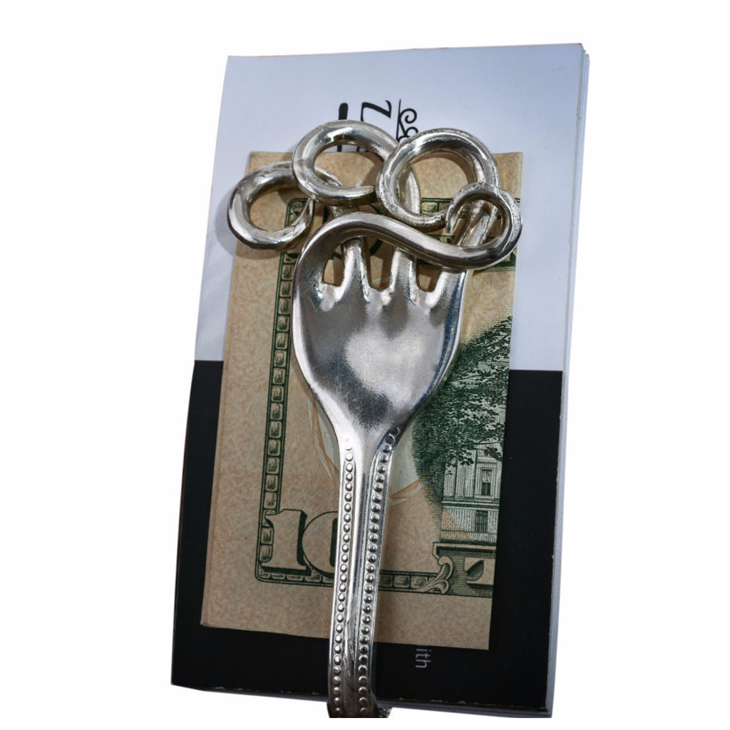 Rolling Surf Sterling Silver Fork Money Clip Wallet