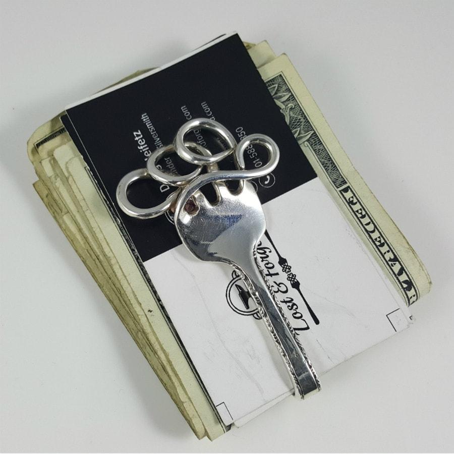 Rolling Surf Sterling Silver Fork Money Clip Wallet