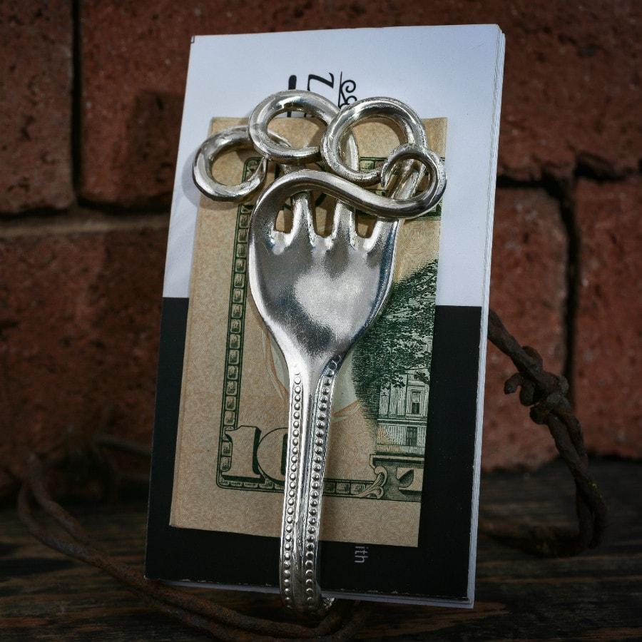 Rolling Surf Sterling Silver Fork Money Clip Wallet