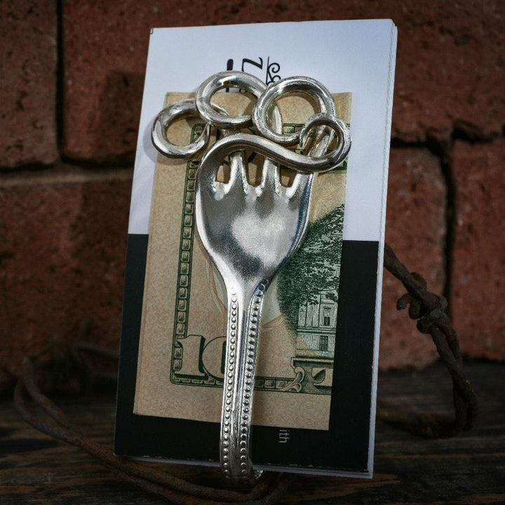 Rolling Surf Sterling Silver Fork Money Clip Wallet