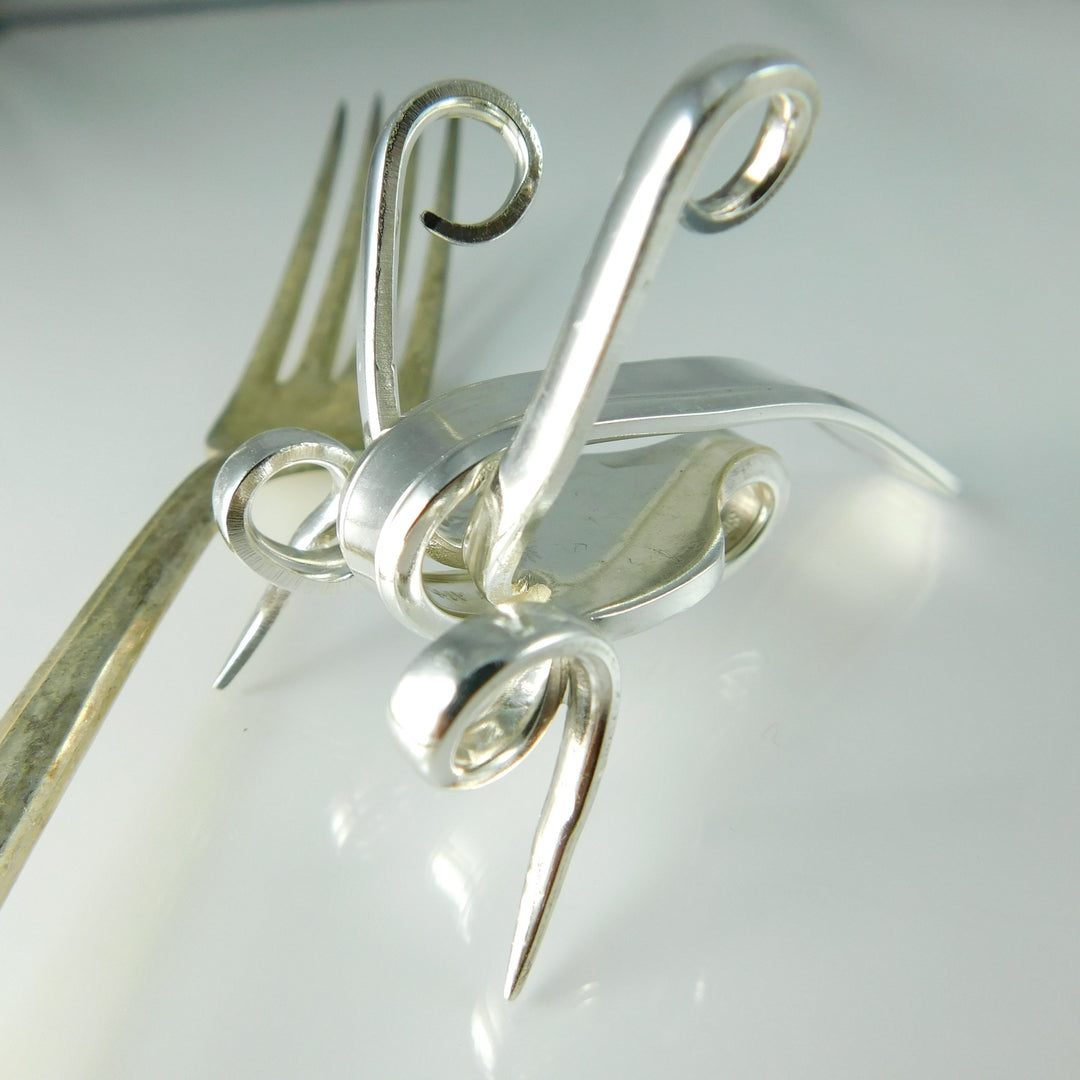 Lucky Cricket Vintage Fork Sculpture, Desk Accessory