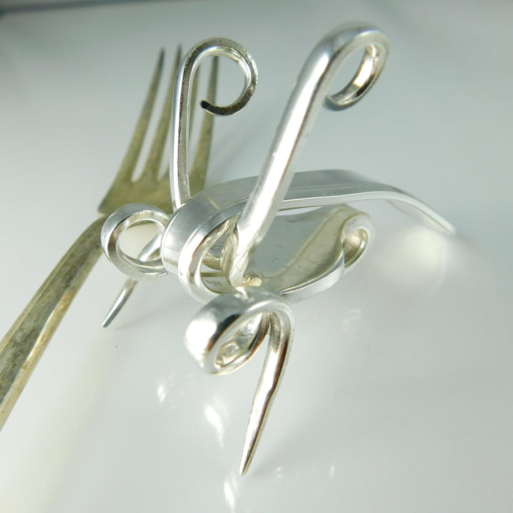 Lucky Cricket Vintage Fork Sculpture, Desk Accessory