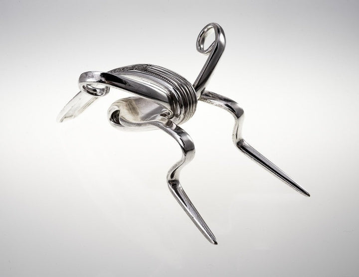 Lucky Cricket Vintage Fork Sculpture, Desk Accessory