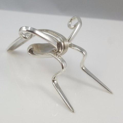Lucky Cricket Vintage Fork Sculpture, Desk Accessory