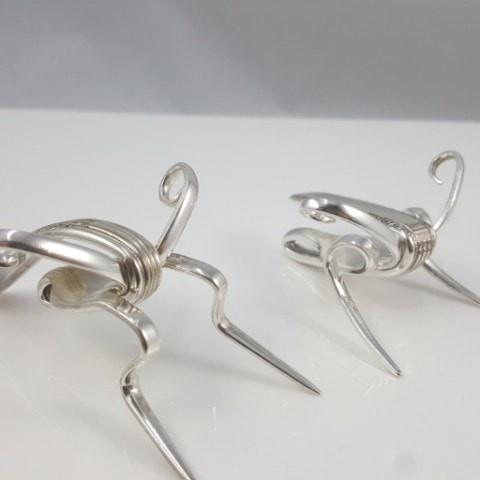 Lucky Cricket Vintage Fork Sculpture, Desk Accessory