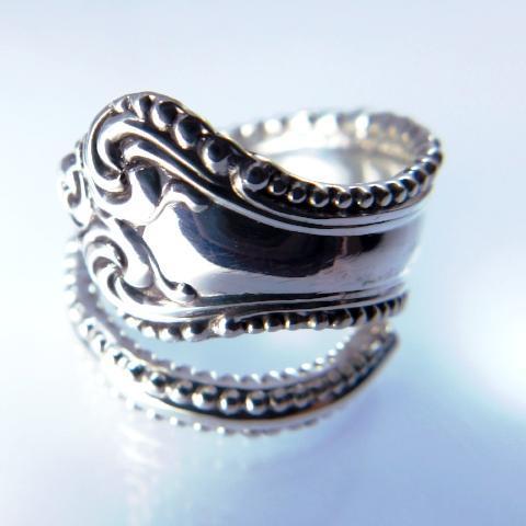 Blue Sterling Silver Spoon store Ring