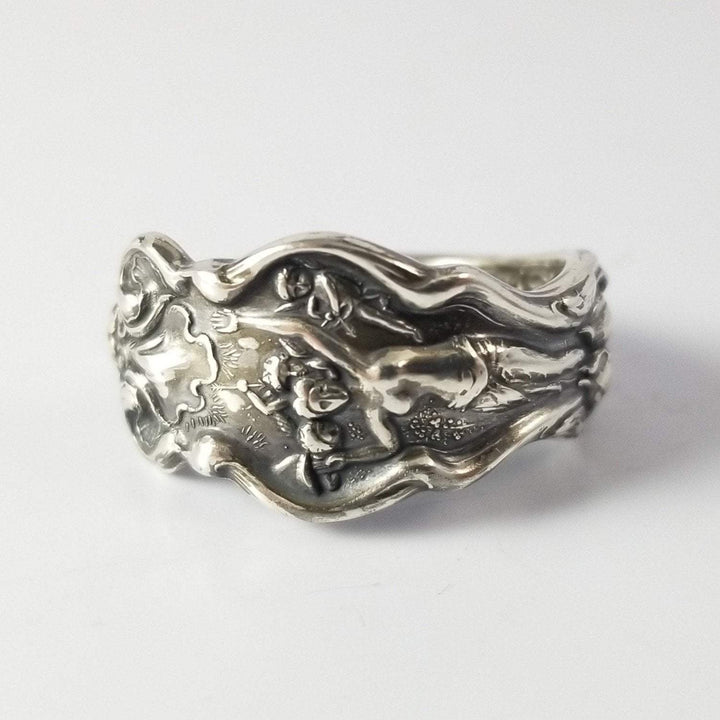 Goddess Nouveau Sterling Silver Classic Band Spoon Ring