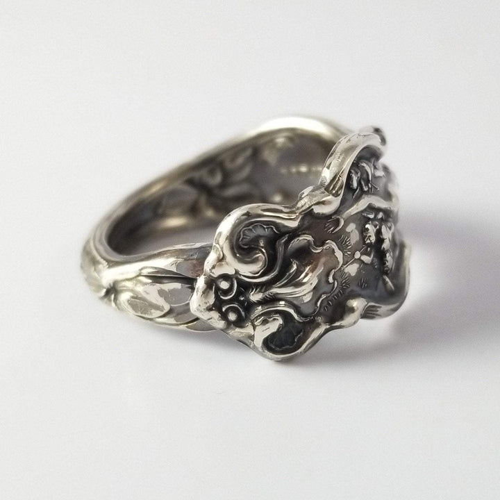 Goddess Nouveau Sterling Silver Classic Band Spoon Ring