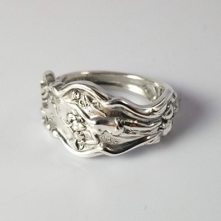 Goddess Nouveau Sterling Silver Classic Band Spoon Ring