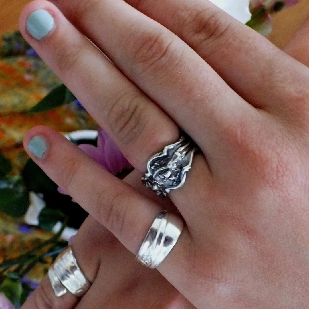 spoon ring Goddess Nouveau Sterling Silver Classic Band Spoon Ring