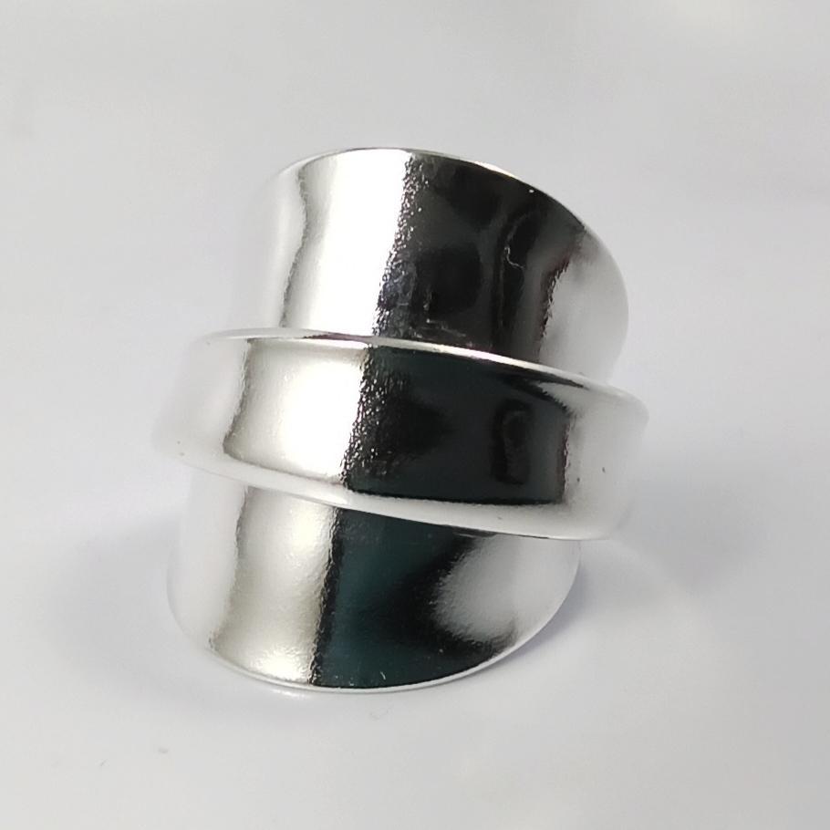 Rose Sprig Silver Whole Spoon Ring