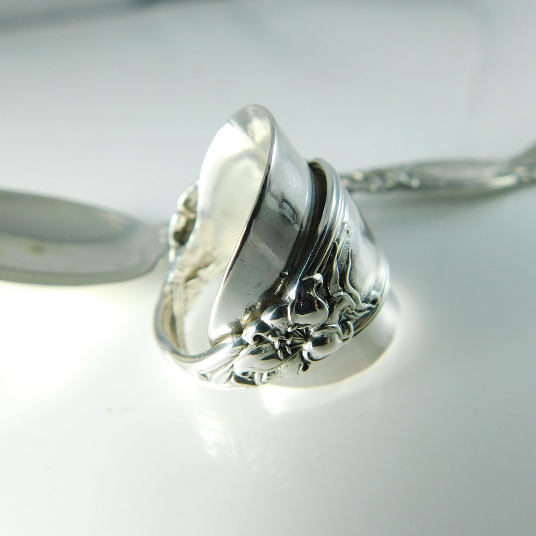 SOLD OUT - Lily Antique Sterling Silver Whole Demitasse Spoon Ring