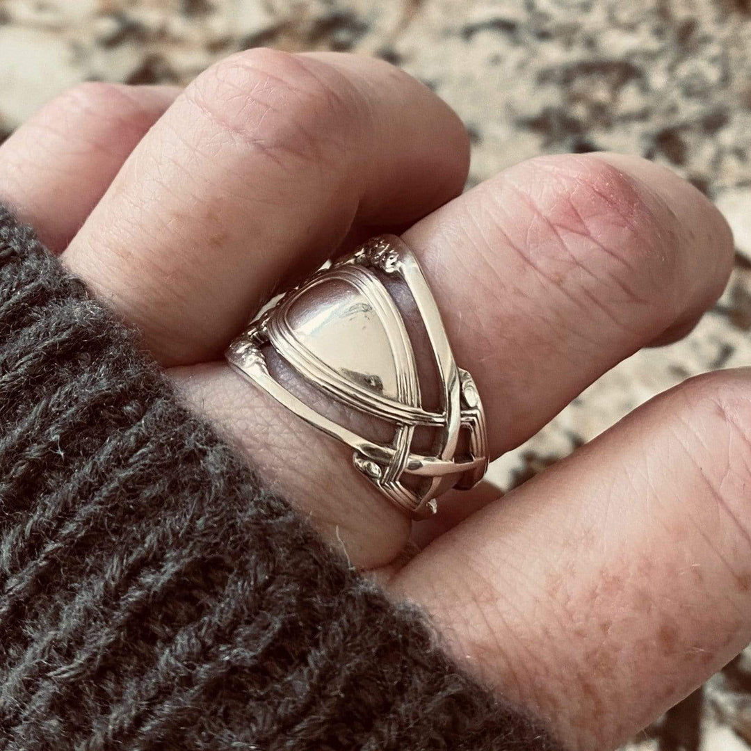 Lattice Nouveau Sterling Silver Spoon Ring