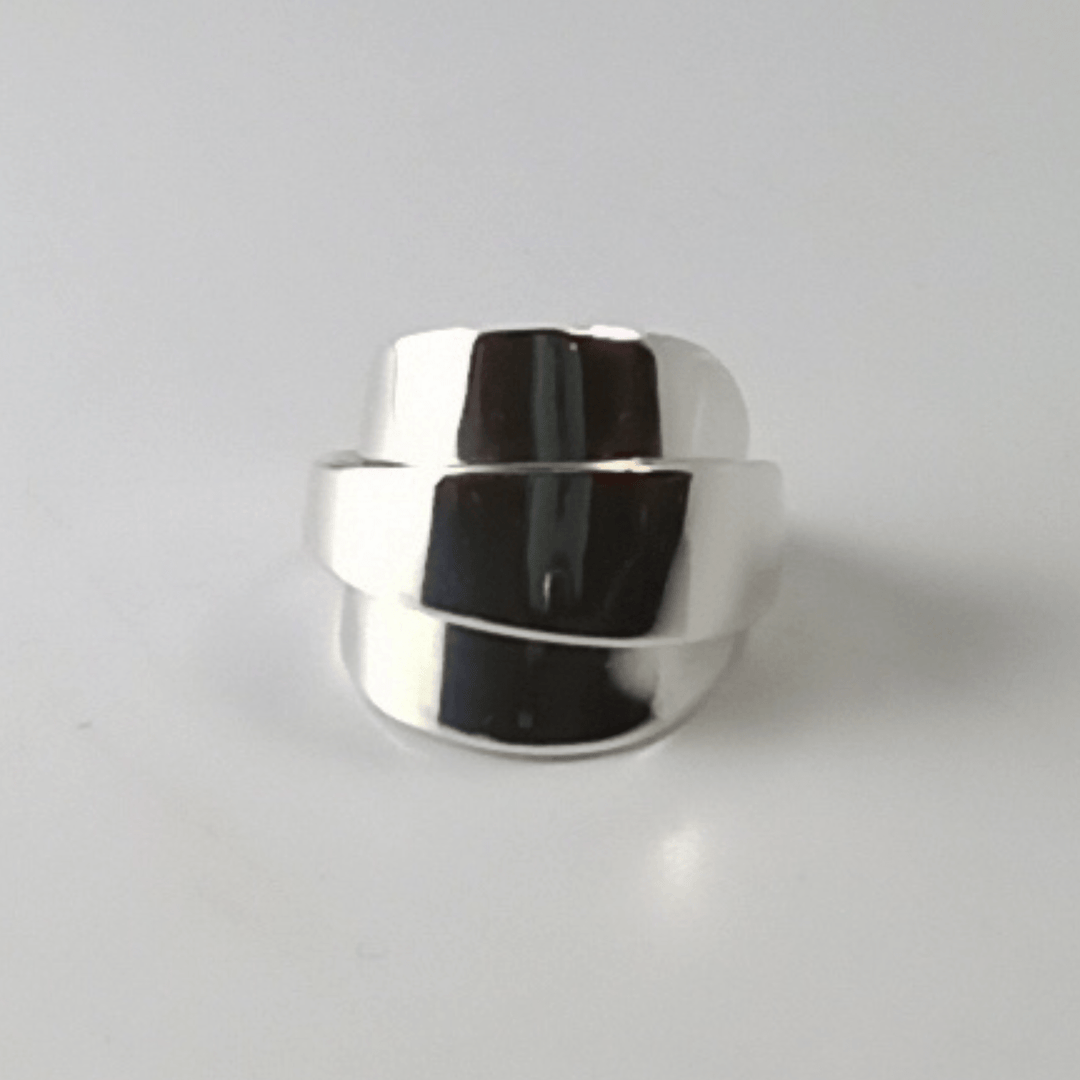 Pointed Elegance Sterling Silver Whole Demitasse Spoon Ring