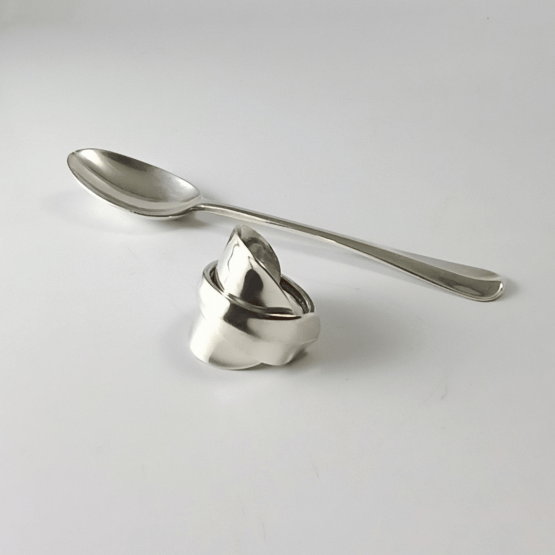 Ridgeback Sterling Silver Whole Demitasse Spoon Ring