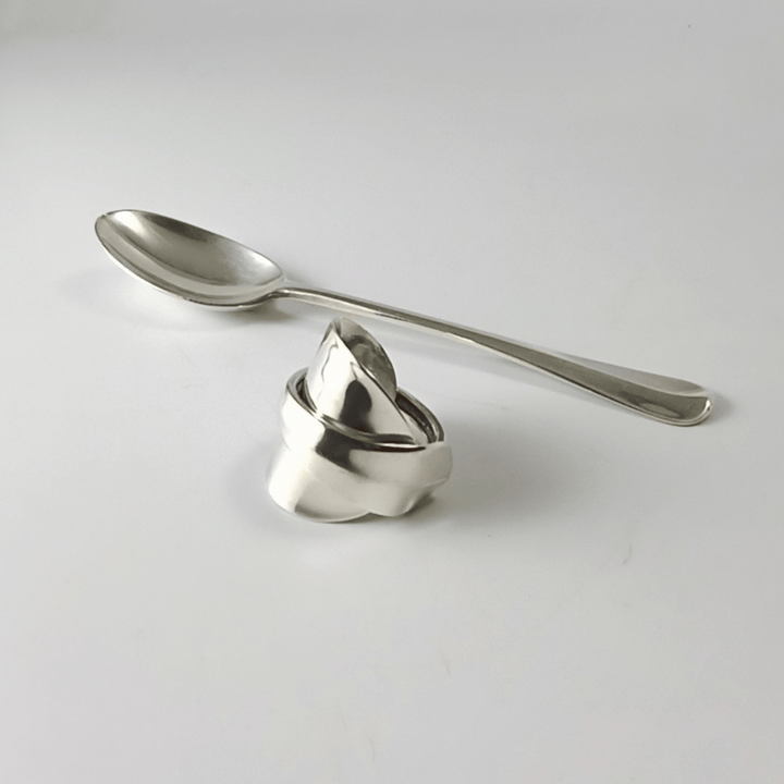 Ridgeback Sterling Silver Whole Demitasse Spoon Ring