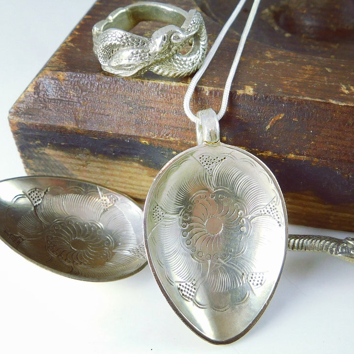 Silver Serpent Asian Zodiac Spoon Ring