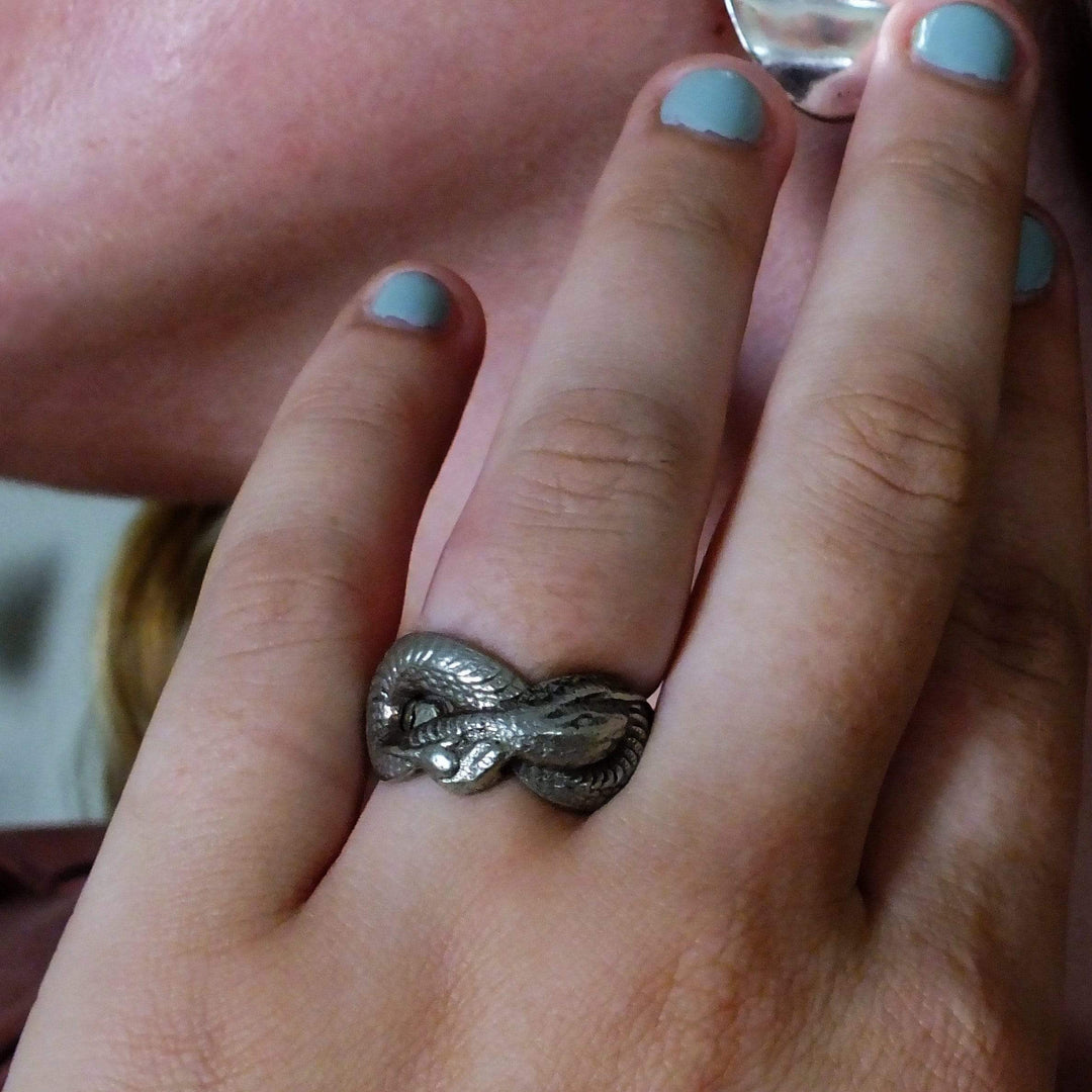spoon ring Silver Serpent Asian Zodiac Spoon Ring