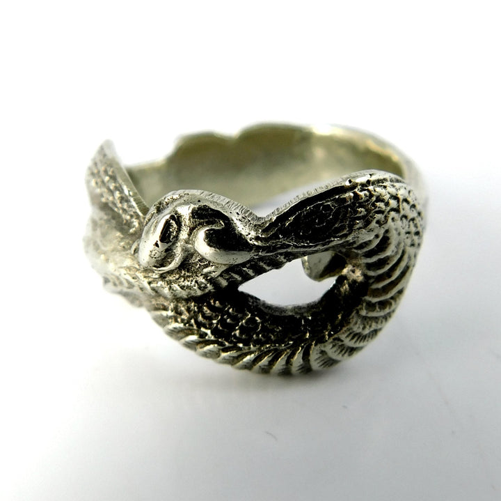 Silver Serpent Asian Zodiac Spoon Ring