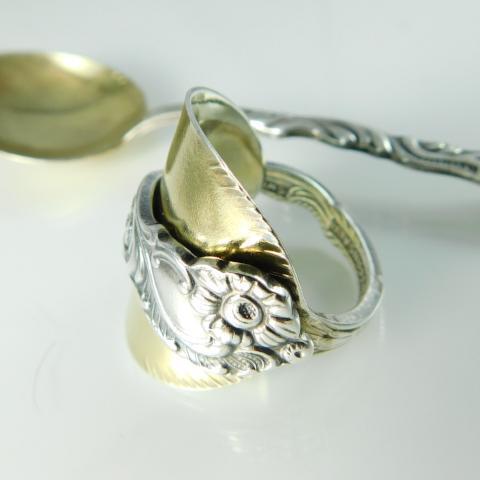 Floralism Two Tone Vintage Demitasse Gold Spoon Ring