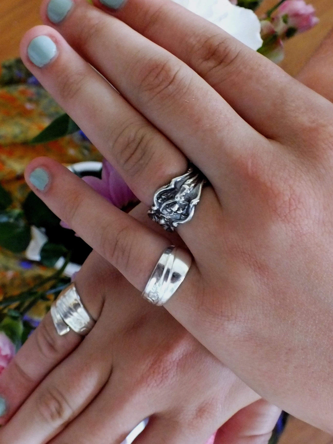 spoon ring Wildflower Classic Band Silver Spoon Ring